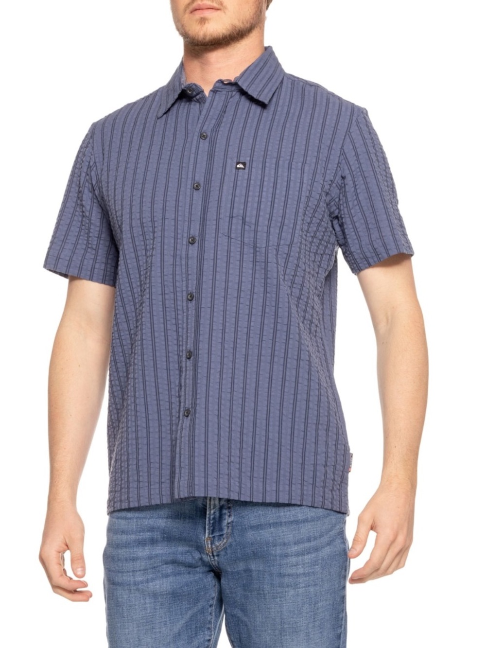 Quiksilver Element Seersucker Stripe Shirt - Short Sleeve medium